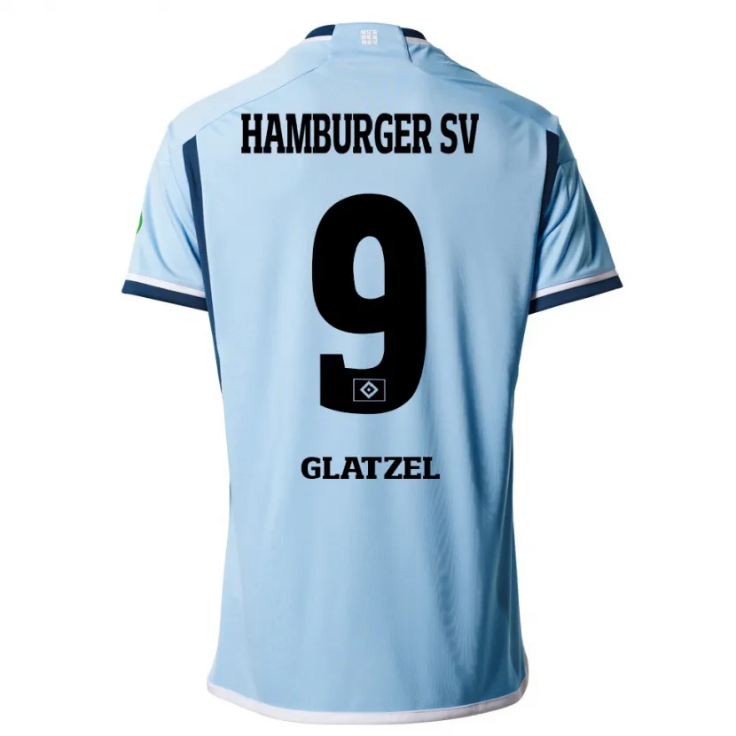 Danxen Niño Camiseta Robert Glatzel #9 Azul 2ª Equipación 2023/24 La Camisa