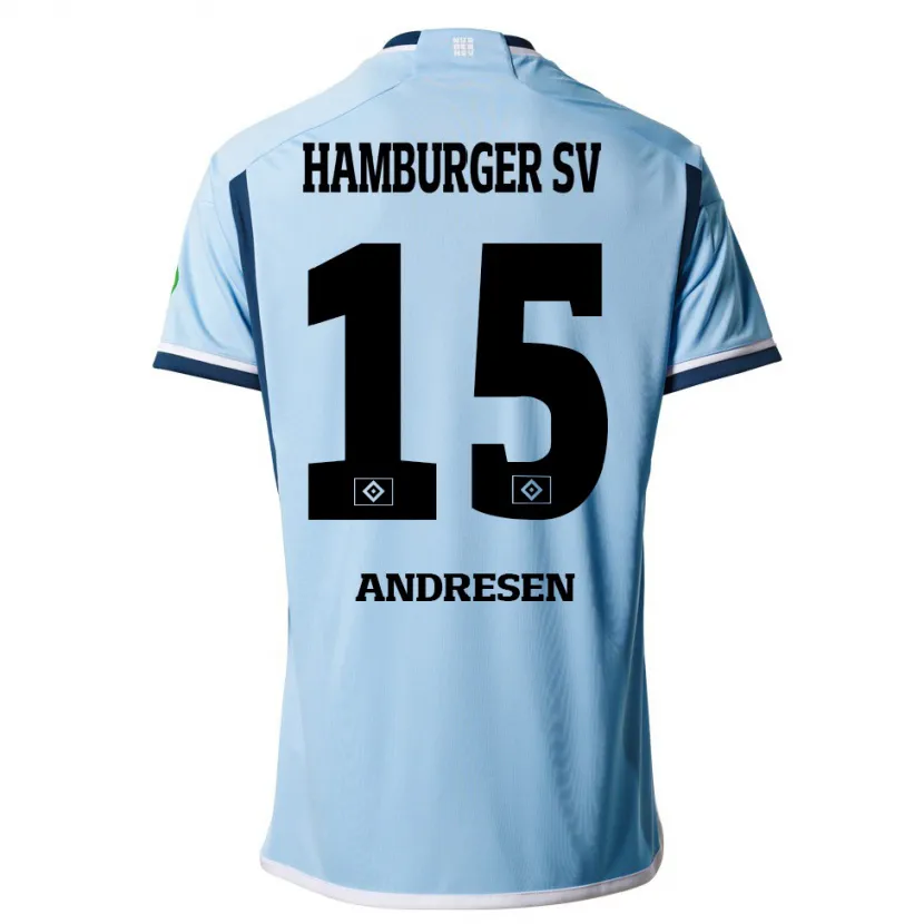 Danxen Niño Camiseta Bent Andresen #15 Azul 2ª Equipación 2023/24 La Camisa