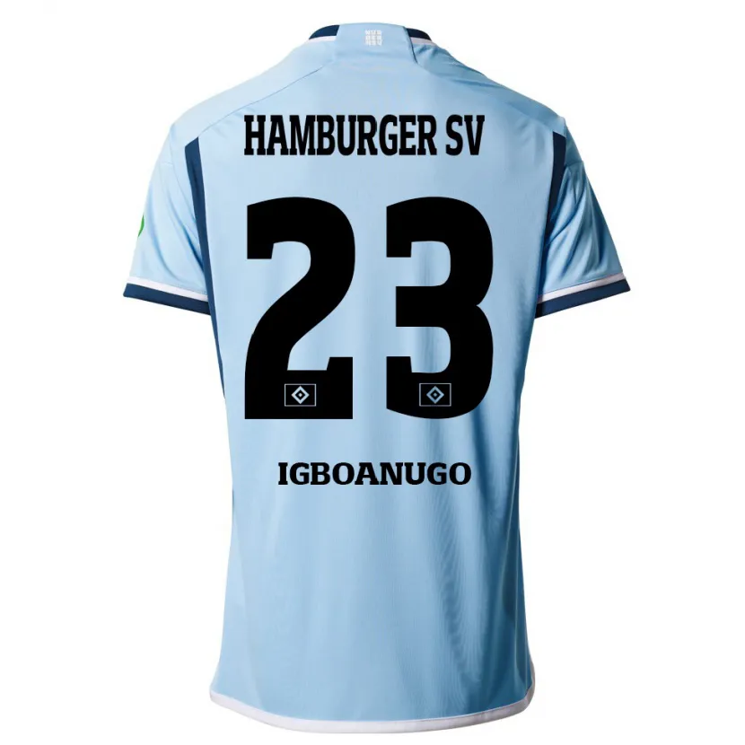 Danxen Niño Camiseta David Igboanugo #23 Azul 2ª Equipación 2023/24 La Camisa