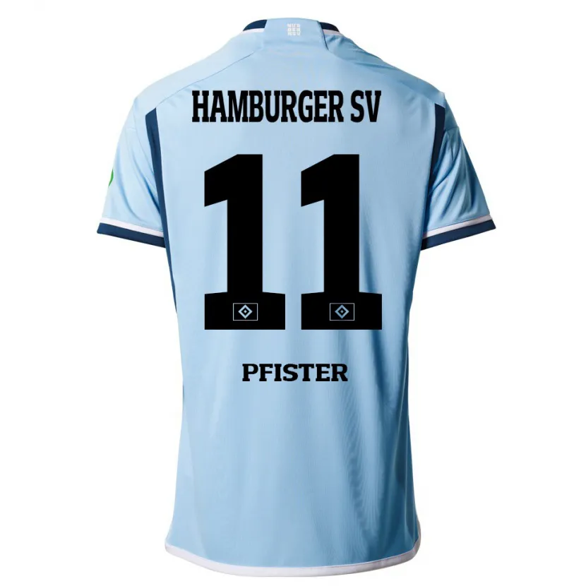 Danxen Niño Camiseta Edward Pfister #11 Azul 2ª Equipación 2023/24 La Camisa