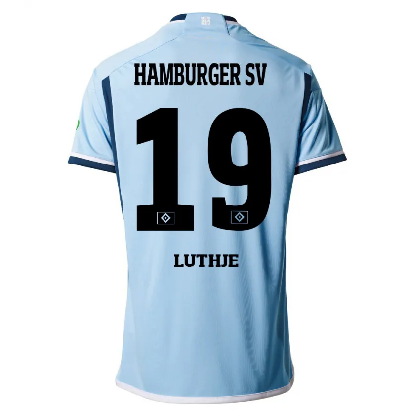 Danxen Niño Camiseta Niel Lüthje #19 Azul 2ª Equipación 2023/24 La Camisa