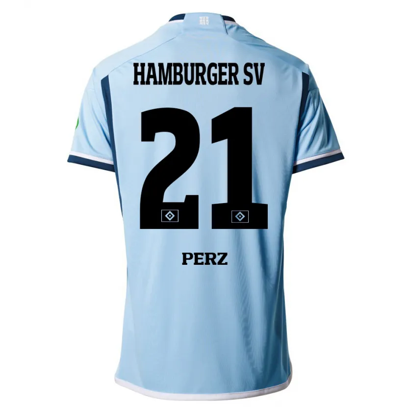 Danxen Niño Camiseta Marcel Perz #21 Azul 2ª Equipación 2023/24 La Camisa