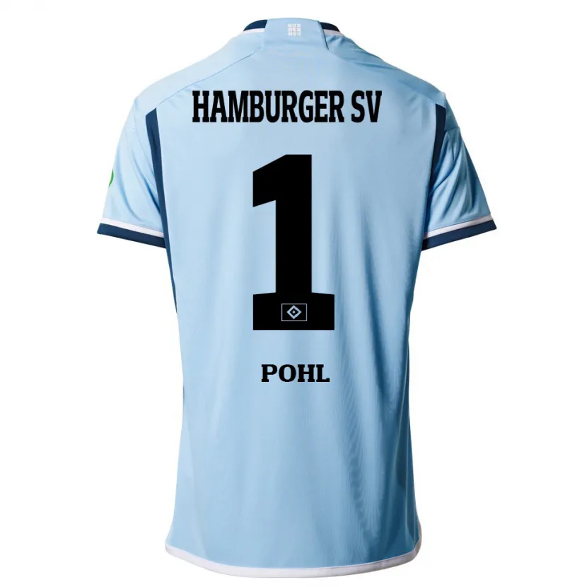 Danxen Niño Camiseta Christina Pohl #1 Azul 2ª Equipación 2023/24 La Camisa