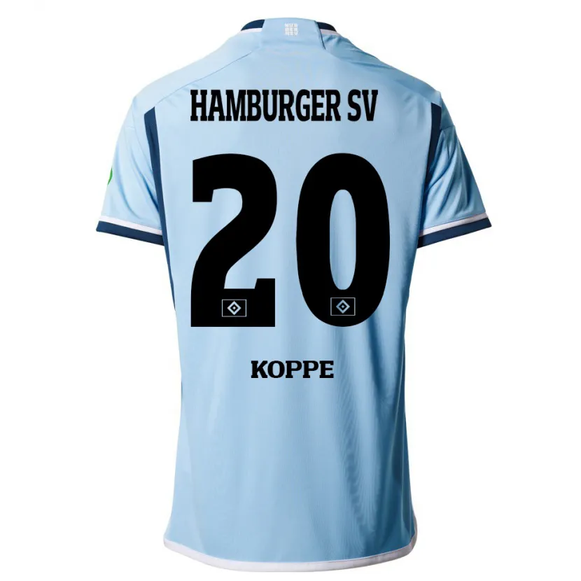 Danxen Niño Camiseta Katharina Köppe #20 Azul 2ª Equipación 2023/24 La Camisa