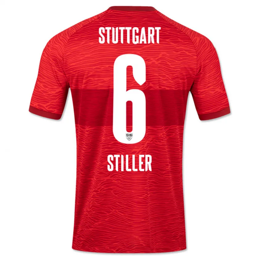 Danxen Niño Camiseta Angelo Stiller #6 Rojo 2ª Equipación 2023/24 La Camisa