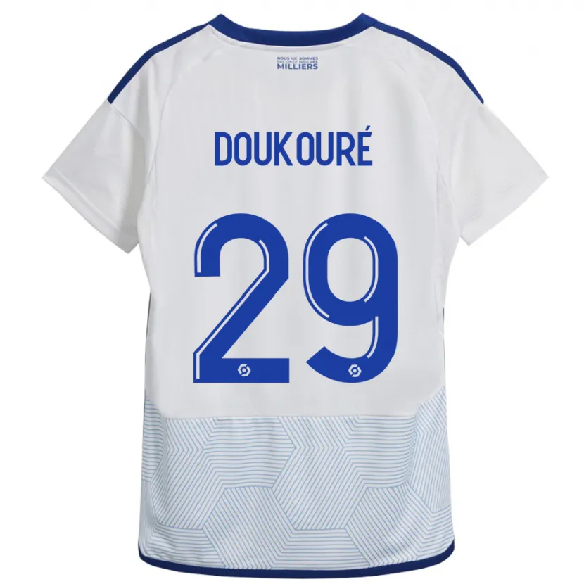 Danxen Niño Camiseta Ismaël Doukouré #29 Blanco 2ª Equipación 2023/24 La Camisa