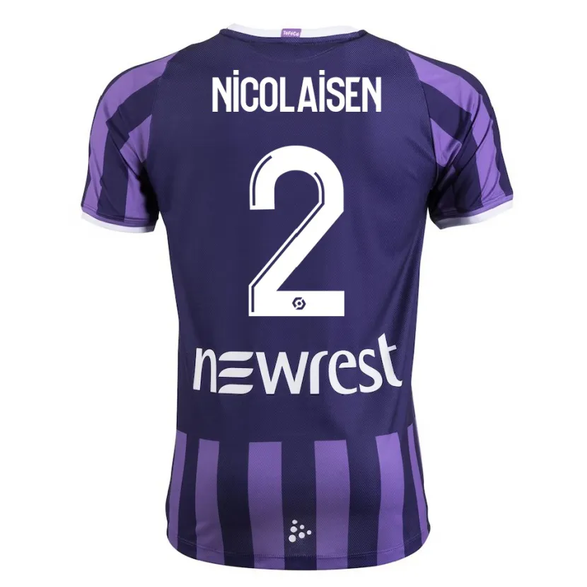 Danxen Niño Camiseta Rasmus Nicolaisen #2 Morado 2ª Equipación 2023/24 La Camisa