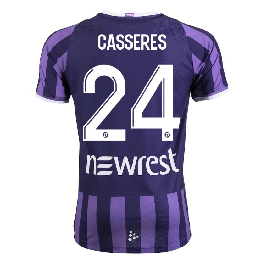 Danxen Niño Camiseta Cristian Cásseres Jr. #24 Morado 2ª Equipación 2023/24 La Camisa