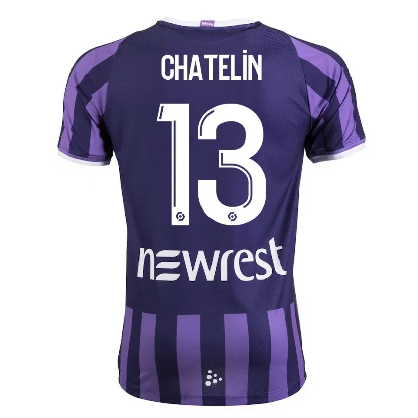 Danxen Niño Camiseta Delphin Chatelin #13 Morado 2ª Equipación 2023/24 La Camisa