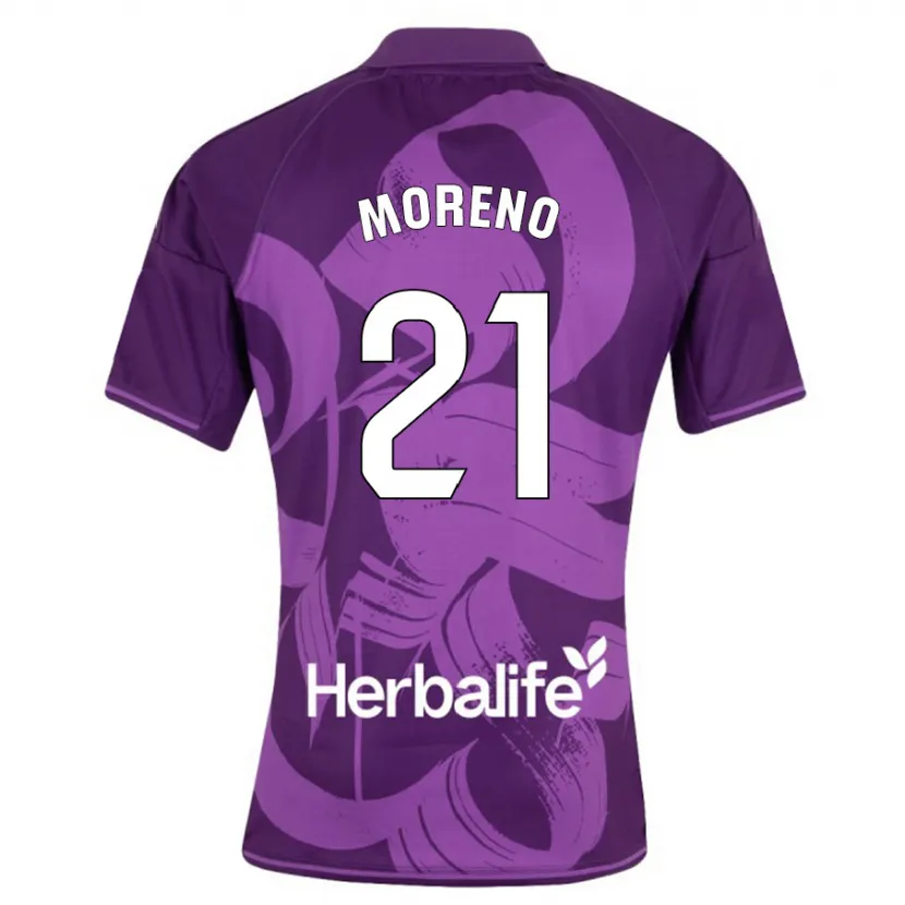 Danxen Niño Camiseta Xavi Moreno #21 Violeta 2ª Equipación 2023/24 La Camisa