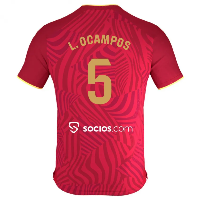 Danxen Niño Camiseta Lucas Ocampos #5 Rojo 2ª Equipación 2023/24 La Camisa