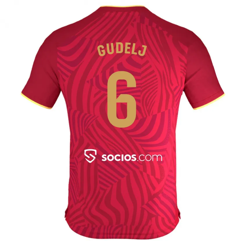 Danxen Niño Camiseta Nemanja Gudelj #6 Rojo 2ª Equipación 2023/24 La Camisa