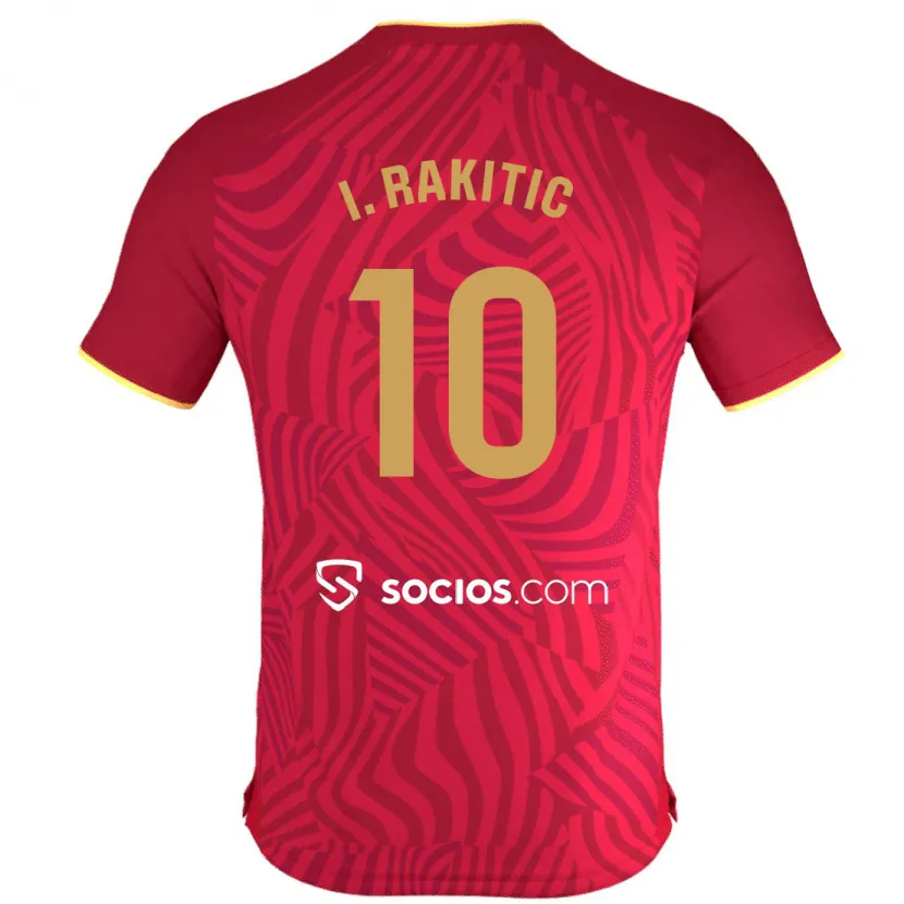 Danxen Niño Camiseta Ivan Rakitic #10 Rojo 2ª Equipación 2023/24 La Camisa