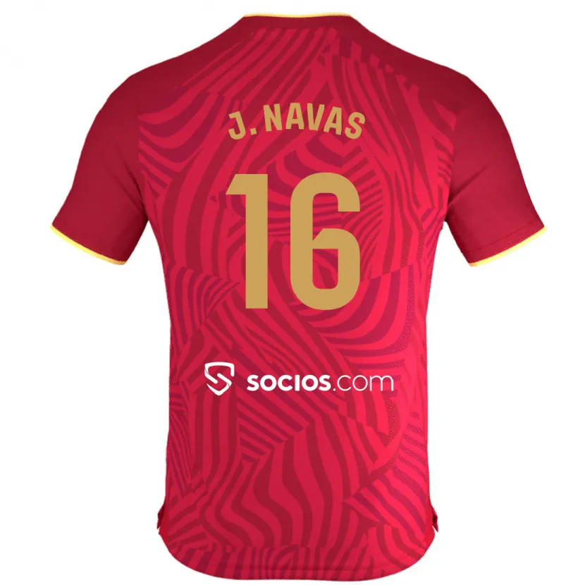 Danxen Niño Camiseta Jesús Navas #16 Rojo 2ª Equipación 2023/24 La Camisa