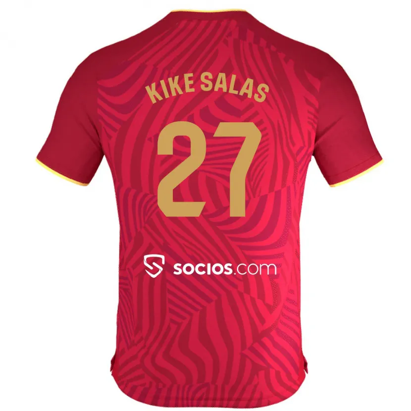 Danxen Niño Camiseta Kike Salas #27 Rojo 2ª Equipación 2023/24 La Camisa