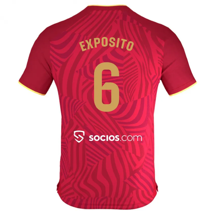 Danxen Niño Camiseta Marcelo Expósito #6 Rojo 2ª Equipación 2023/24 La Camisa