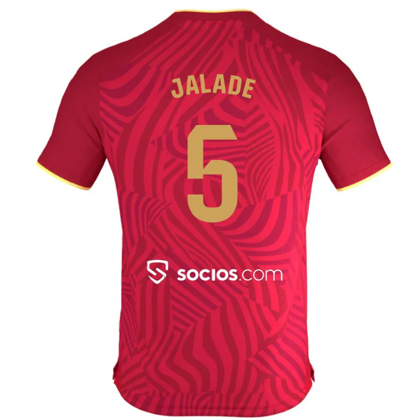 Danxen Niño Camiseta Robert Jalade #5 Rojo 2ª Equipación 2023/24 La Camisa