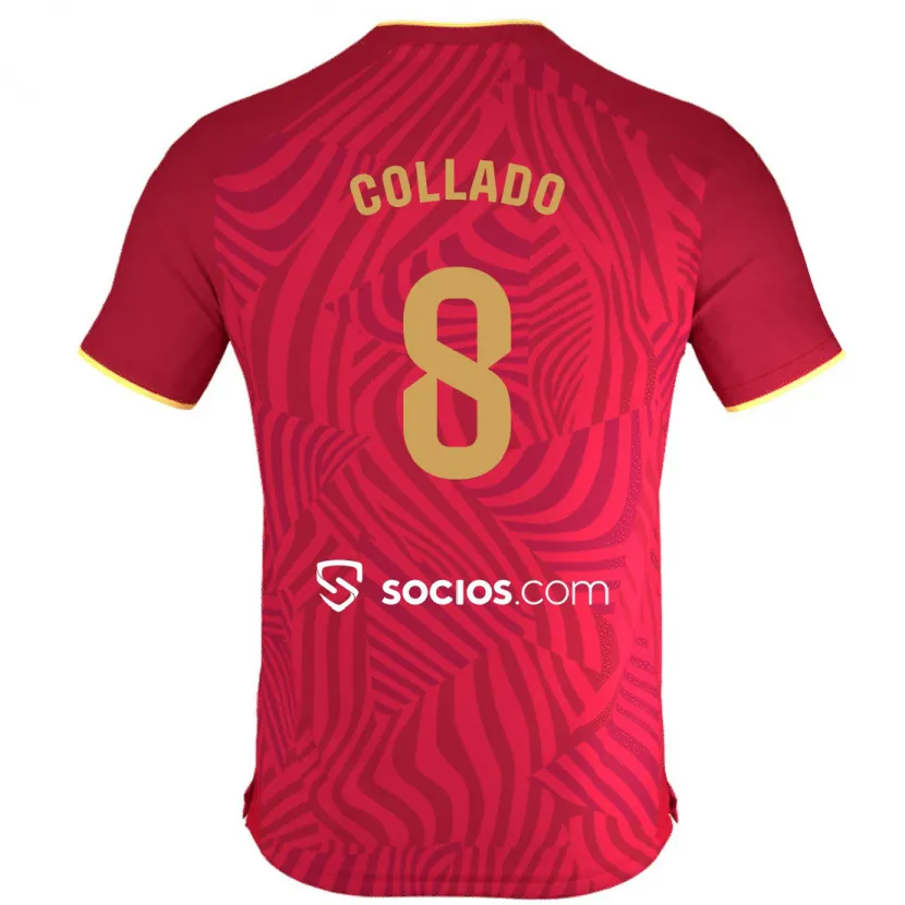 Danxen Niño Camiseta Alberto Collado #8 Rojo 2ª Equipación 2023/24 La Camisa