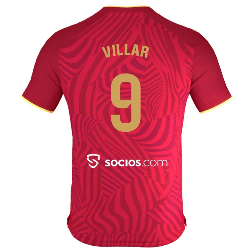 Danxen Niño Camiseta Iker Villar #9 Rojo 2ª Equipación 2023/24 La Camisa