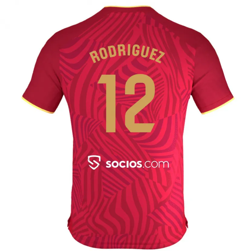 Danxen Niño Camiseta Lucía María Rodríguez Herrero #12 Rojo 2ª Equipación 2023/24 La Camisa