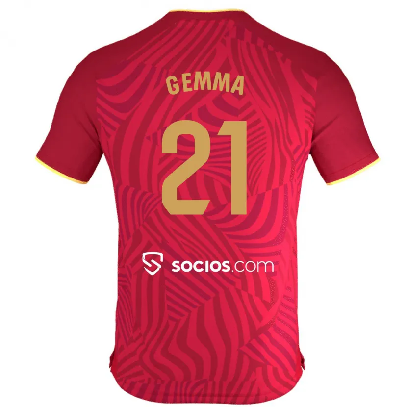 Danxen Niño Camiseta Gemma Gili Giner #21 Rojo 2ª Equipación 2023/24 La Camisa