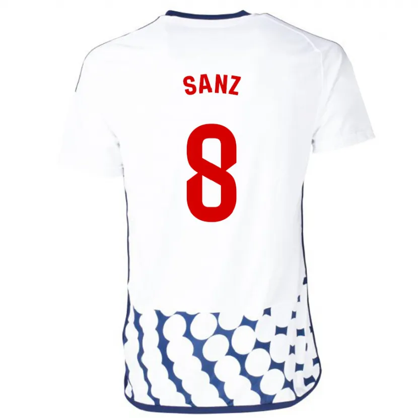 Danxen Niño Camiseta Álvaro Sanz #8 Blanco 2ª Equipación 2023/24 La Camisa