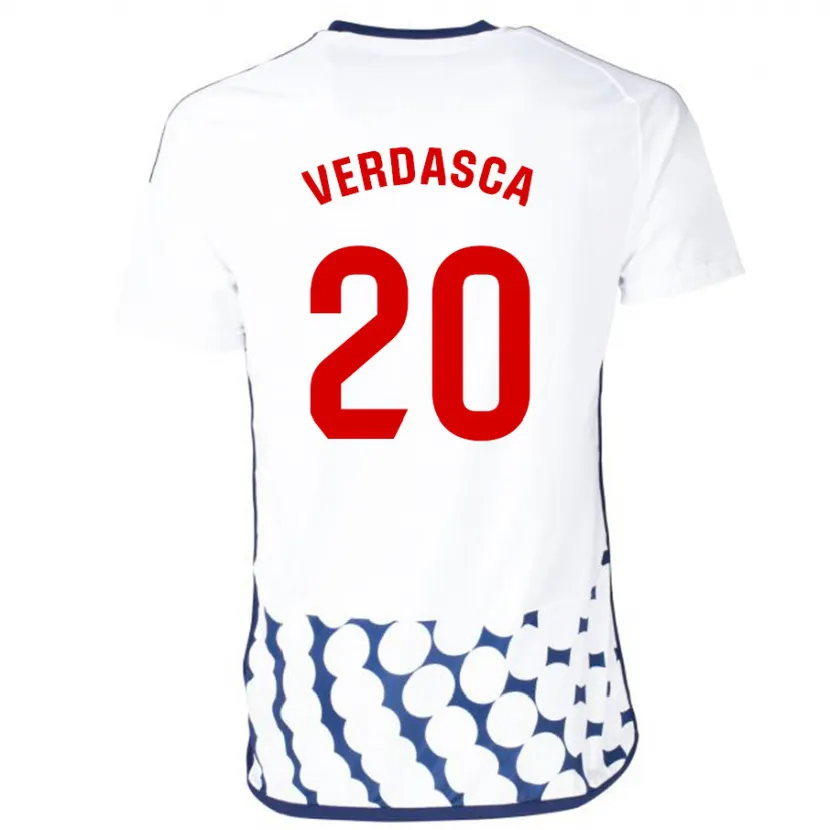 Danxen Niño Camiseta Diogo Verdasca #20 Blanco 2ª Equipación 2023/24 La Camisa