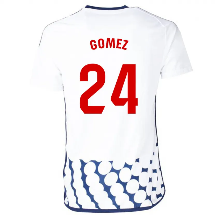 Danxen Niño Camiseta Jonathan Gómez #24 Blanco 2ª Equipación 2023/24 La Camisa