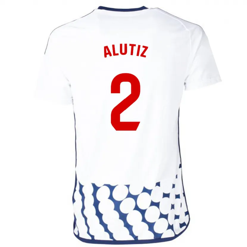 Danxen Niño Camiseta Hodei Alutiz #2 Blanco 2ª Equipación 2023/24 La Camisa