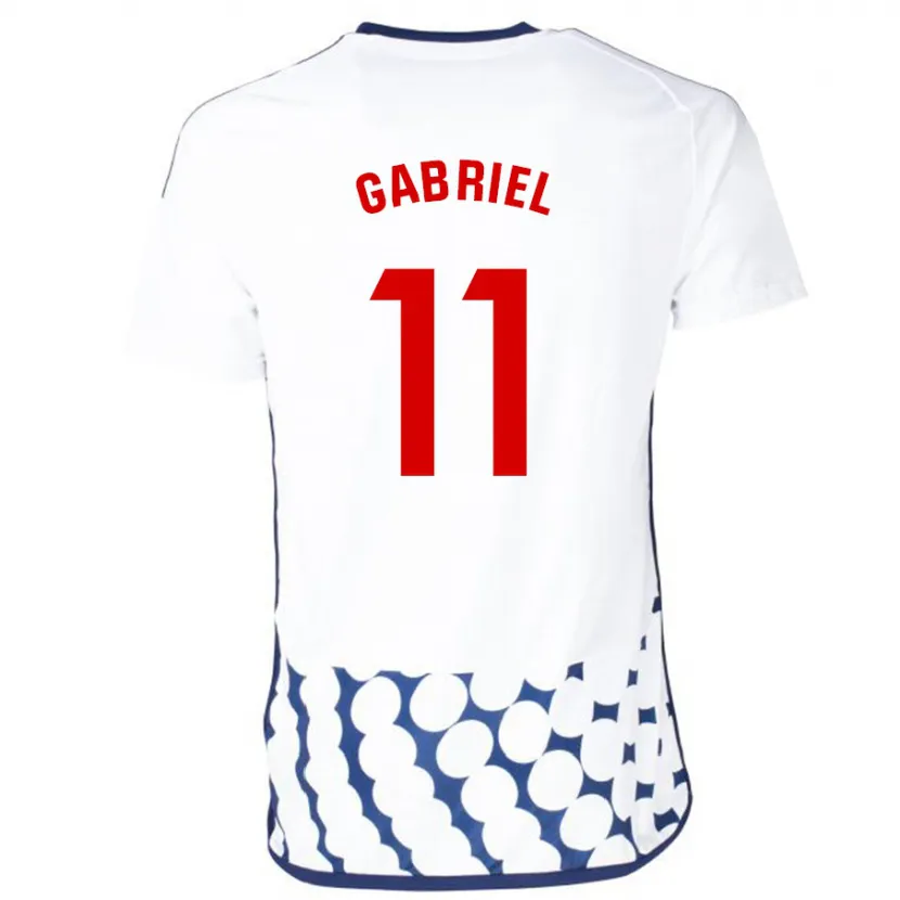 Danxen Niño Camiseta Sergio Gabriel #11 Blanco 2ª Equipación 2023/24 La Camisa