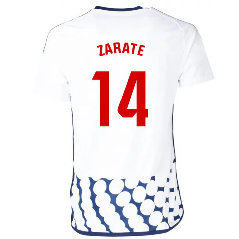 Danxen Niño Camiseta Hugo Zárate #14 Blanco 2ª Equipación 2023/24 La Camisa