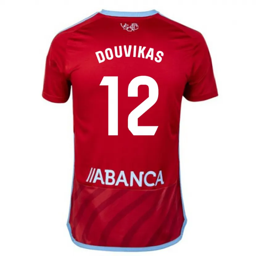 Danxen Niño Camiseta Anastasios Douvikas #12 Rojo 2ª Equipación 2023/24 La Camisa