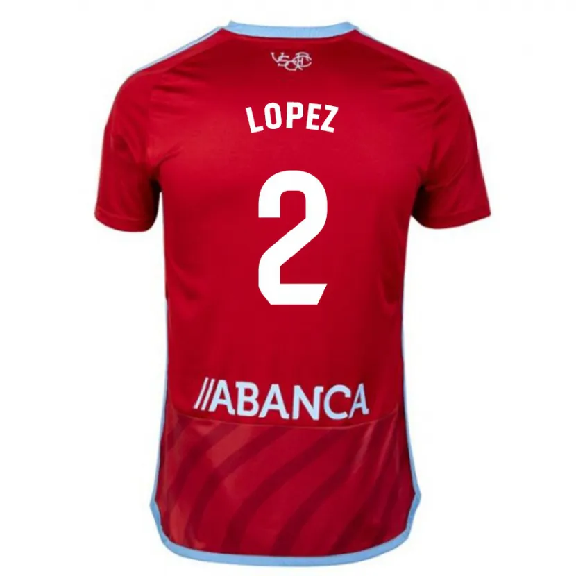 Danxen Niño Camiseta Iván López #2 Rojo 2ª Equipación 2023/24 La Camisa