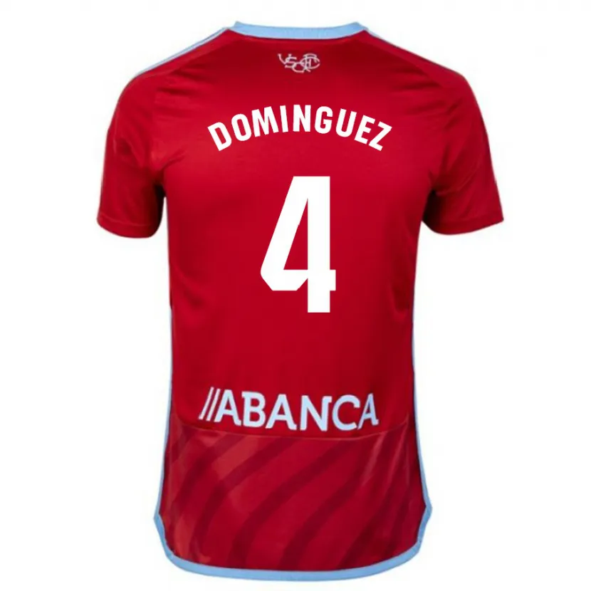 Danxen Niño Camiseta Javi Domínguez #4 Rojo 2ª Equipación 2023/24 La Camisa