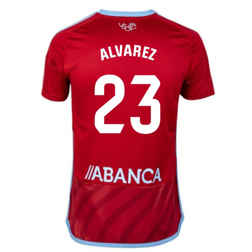 Danxen Niño Camiseta Hugo Álvarez #23 Rojo 2ª Equipación 2023/24 La Camisa