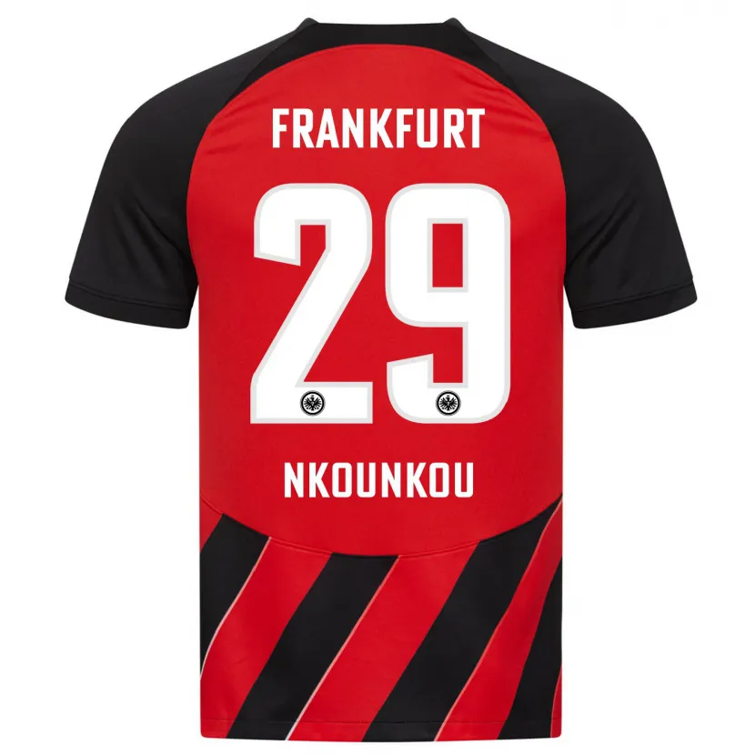 Danxen Hombre Camiseta Niels Nkounkou #29 Negro Rojo 1ª Equipación 2023/24 La Camisa