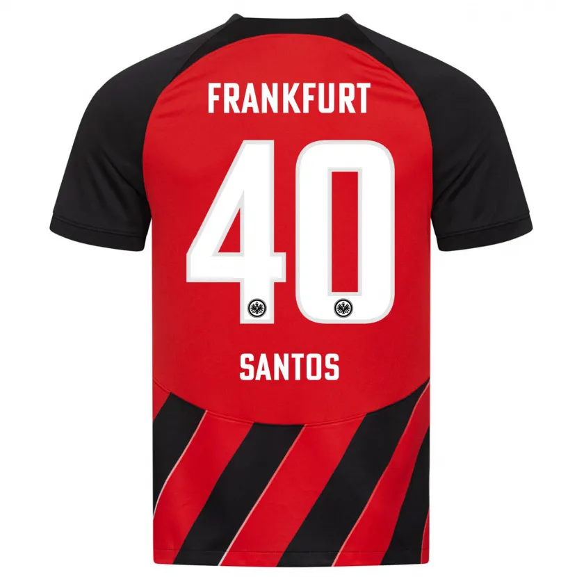 Danxen Hombre Camiseta Kauã Santos #40 Negro Rojo 1ª Equipación 2023/24 La Camisa