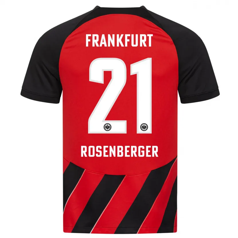 Danxen Hombre Camiseta Robin Rosenberger #21 Negro Rojo 1ª Equipación 2023/24 La Camisa