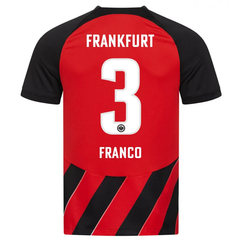 Danxen Hombre Camiseta Giuseppe Franco #3 Negro Rojo 1ª Equipación 2023/24 La Camisa