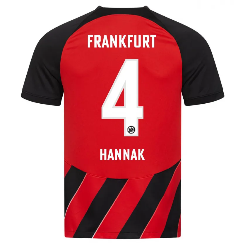 Danxen Hombre Camiseta Tim Hannak #4 Negro Rojo 1ª Equipación 2023/24 La Camisa