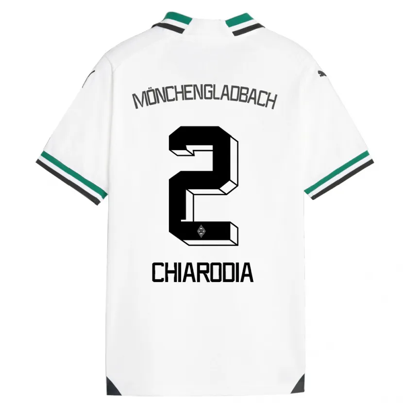 Danxen Hombre Camiseta Fabio Chiarodia #2 Blanco Verde 1ª Equipación 2023/24 La Camisa