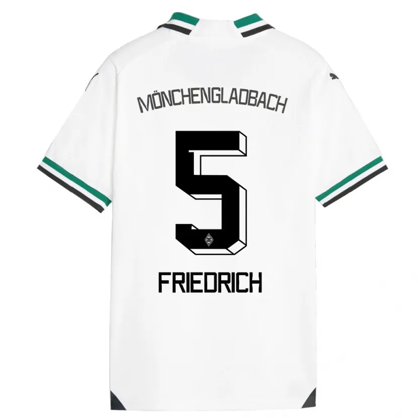 Danxen Hombre Camiseta Marvin Friedrich #5 Blanco Verde 1ª Equipación 2023/24 La Camisa