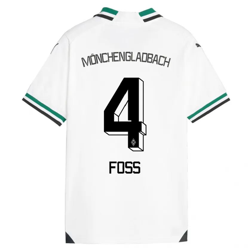 Danxen Hombre Camiseta Jonathan Foss #4 Blanco Verde 1ª Equipación 2023/24 La Camisa