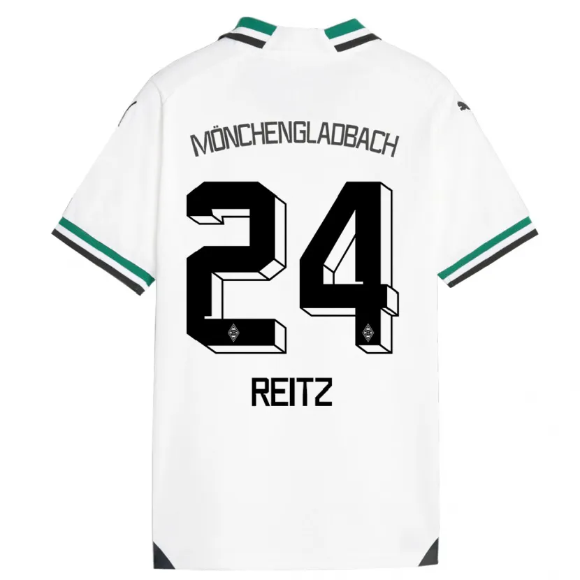 Danxen Hombre Camiseta Tony Reitz #24 Blanco Verde 1ª Equipación 2023/24 La Camisa