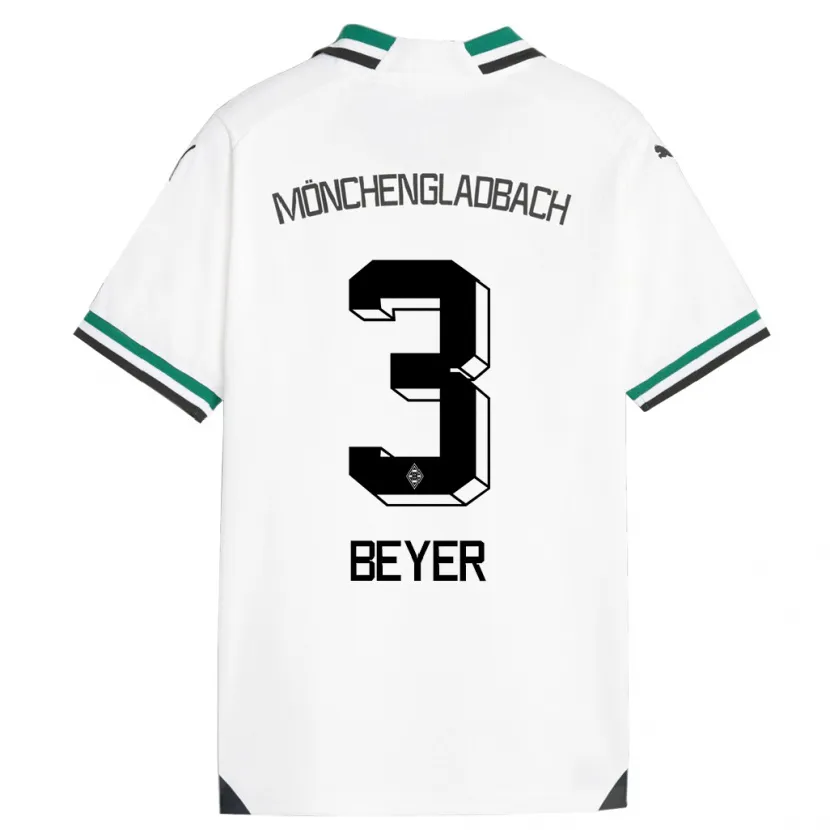 Danxen Hombre Camiseta Pia Beyer #3 Blanco Verde 1ª Equipación 2023/24 La Camisa