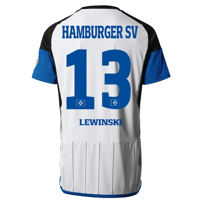 Danxen Hombre Camiseta Fyn-Luca Lewinski #13 Blanco 1ª Equipación 2023/24 La Camisa