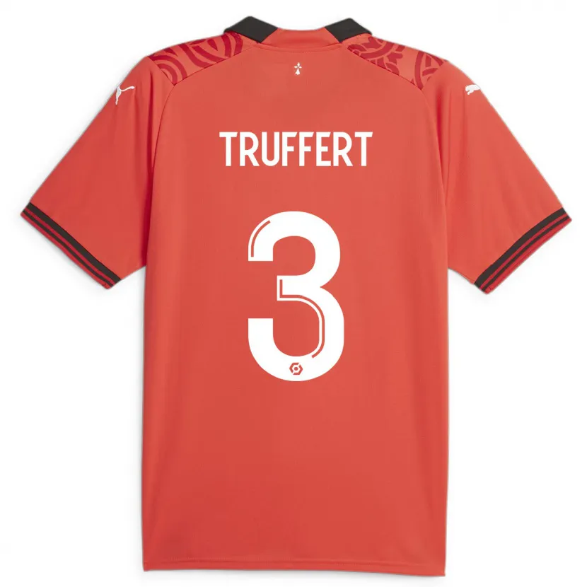 Danxen Hombre Camiseta Adrien Truffert #3 Rojo 1ª Equipación 2023/24 La Camisa