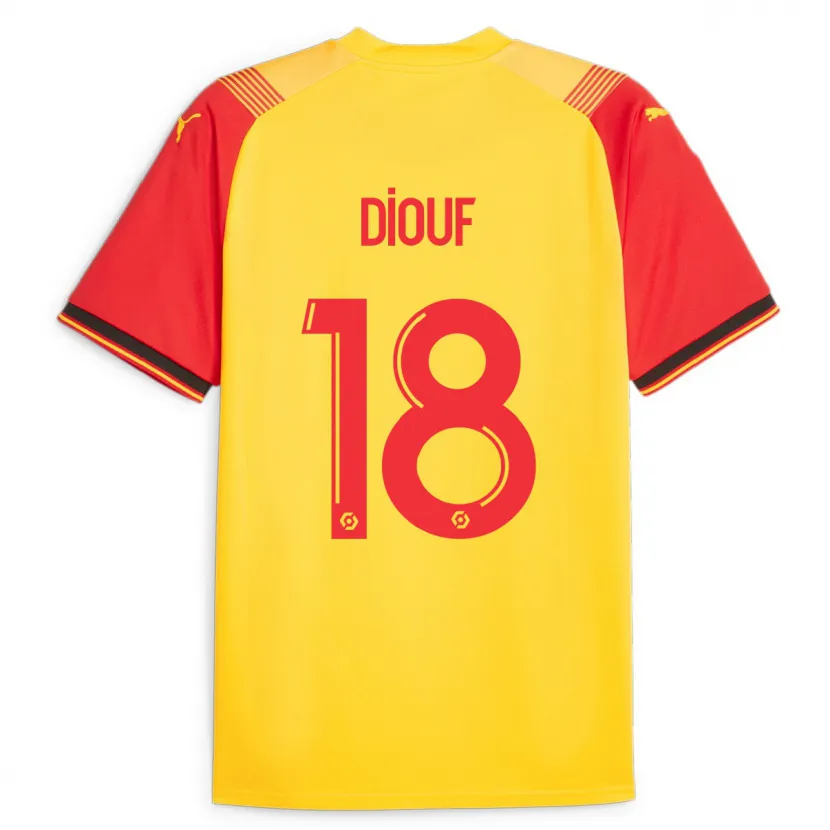 Danxen Hombre Camiseta Andy Diouf #18 Amarillo 1ª Equipación 2023/24 La Camisa