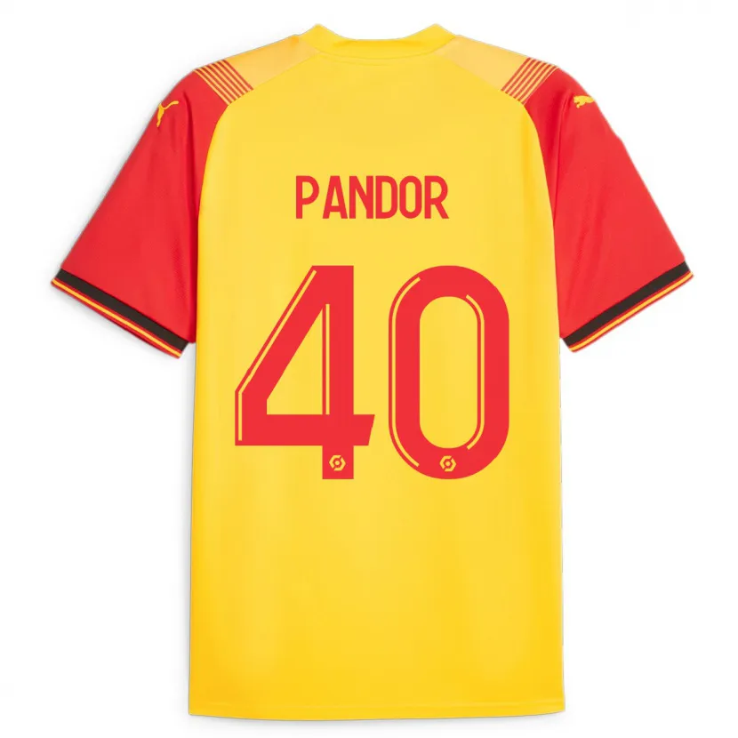 Danxen Hombre Camiseta Yannick Pandor #40 Amarillo 1ª Equipación 2023/24 La Camisa