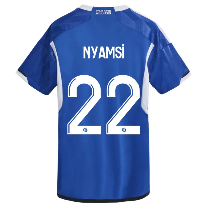 Danxen Hombre Camiseta Gerzino Nyamsi #22 Azul 1ª Equipación 2023/24 La Camisa